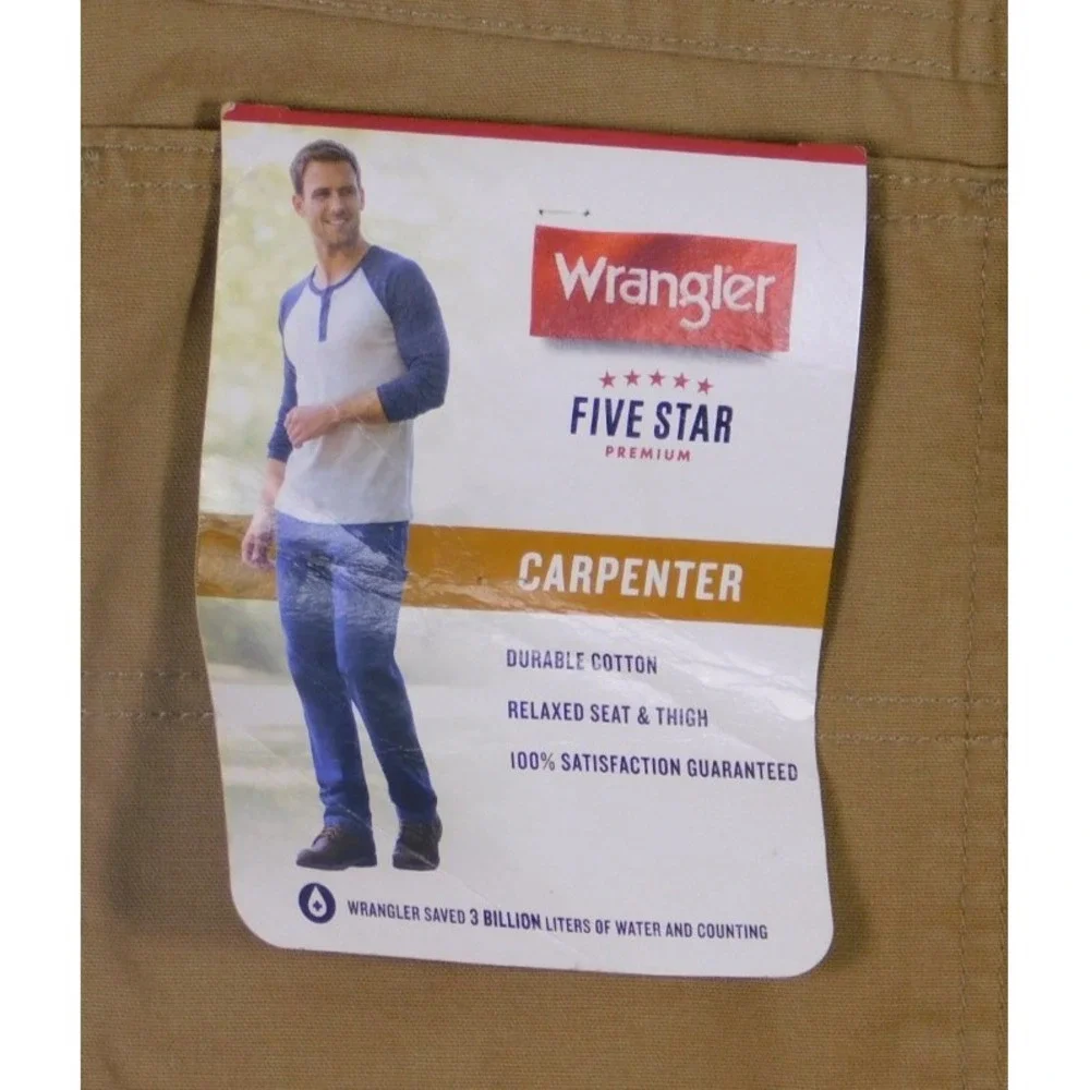 Wrangler Work Pants 44x30 Carpenter Five Star‎ Canvias Relaxed Fit Utility C141